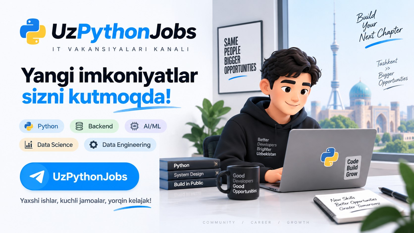 Работа на Python в Узбекистане | O'zbekistondagi Python bo'yicha vakansiyalar