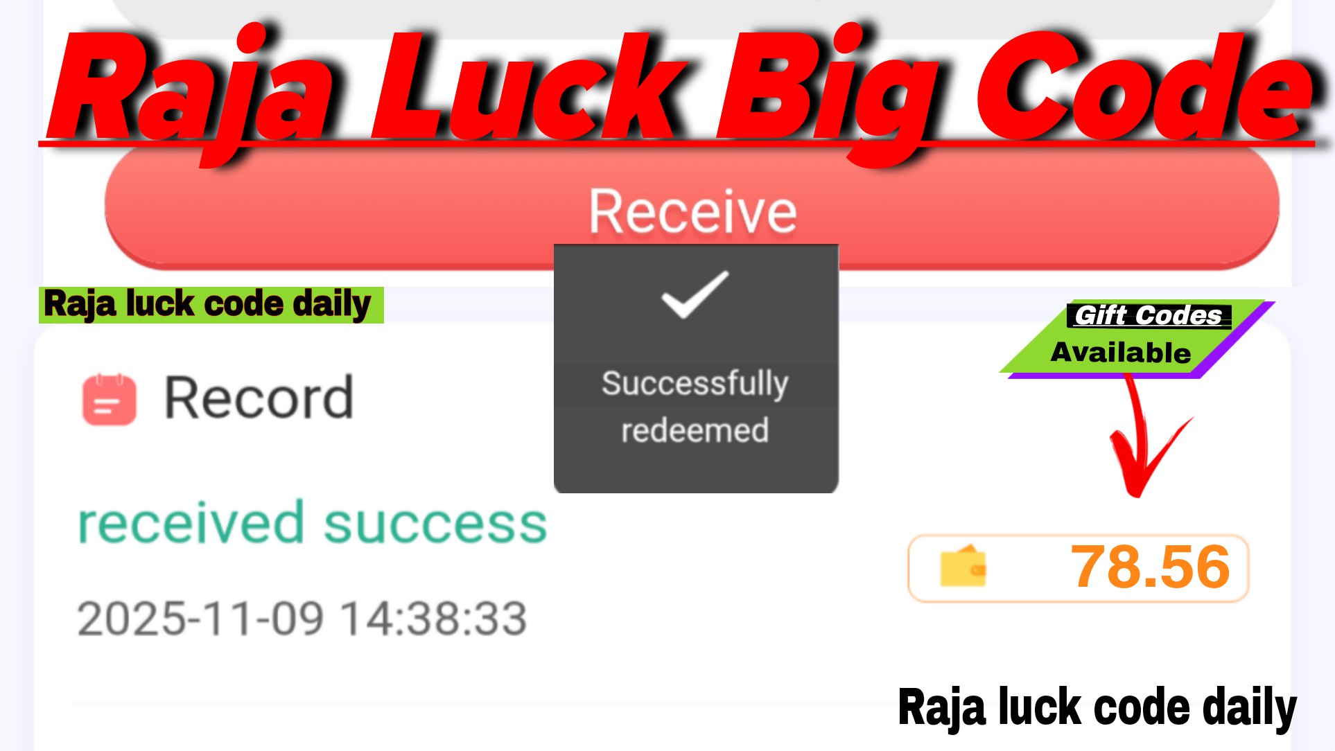 Raja luck Codes daily 🔥