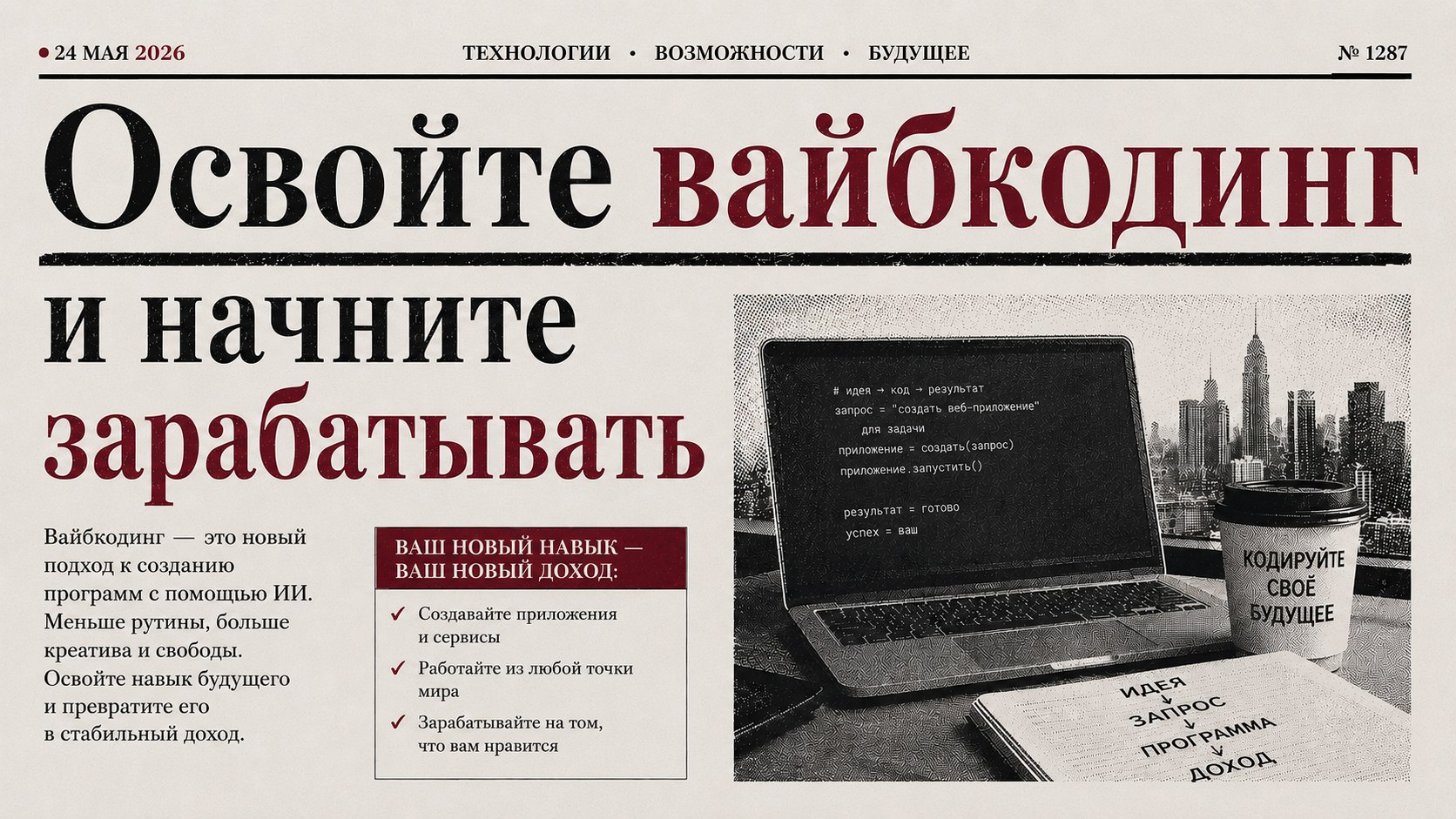 Зарабатывайте на вайбкодинге